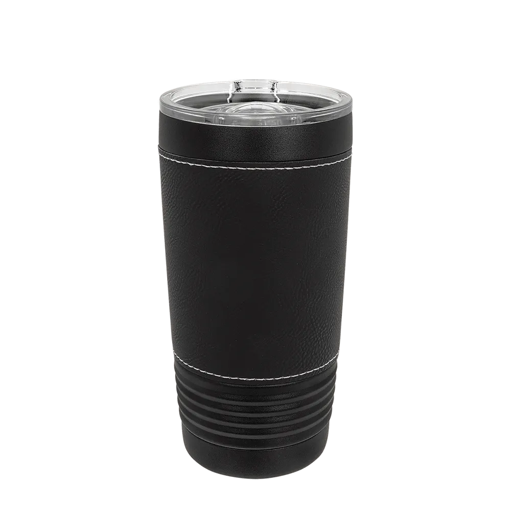 Polar Camel 20 oz Leatherette Black Tumbler with Slider Lid