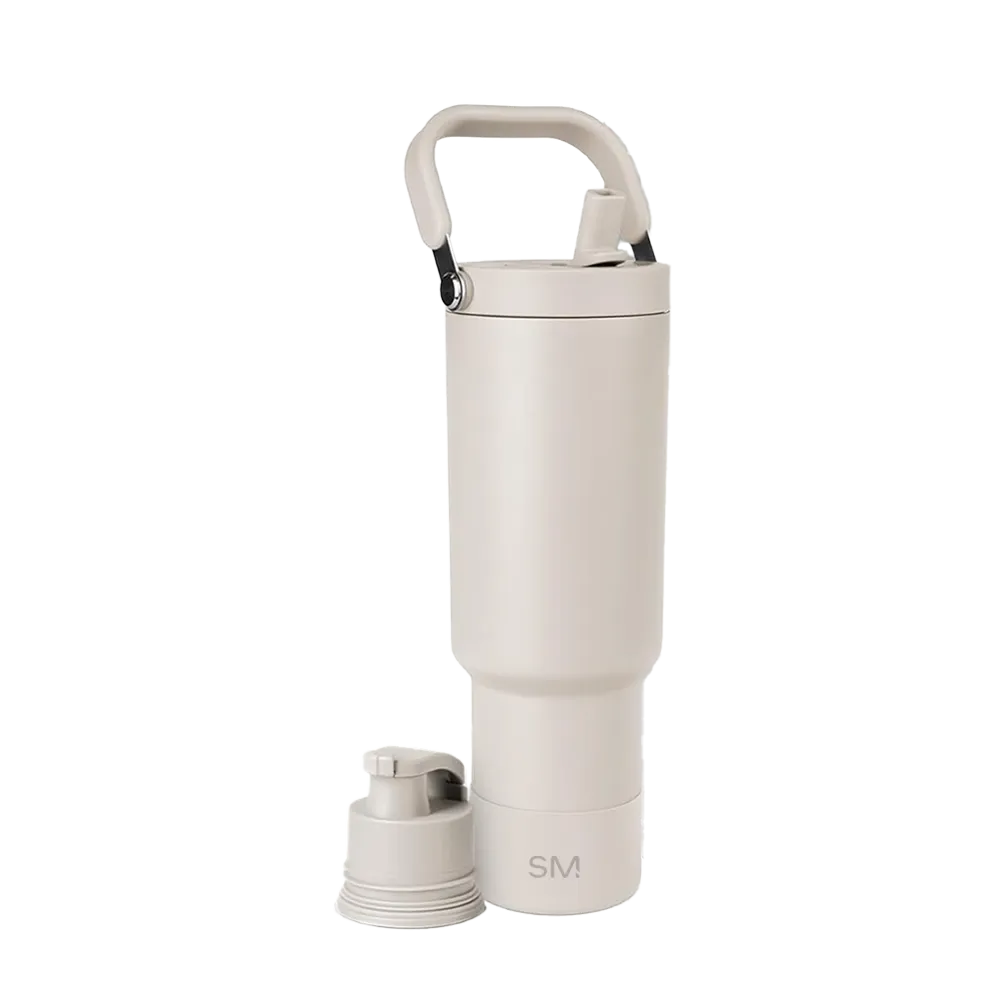 Simple Modern 40 oz Trek Pivot Tumbler in winter white