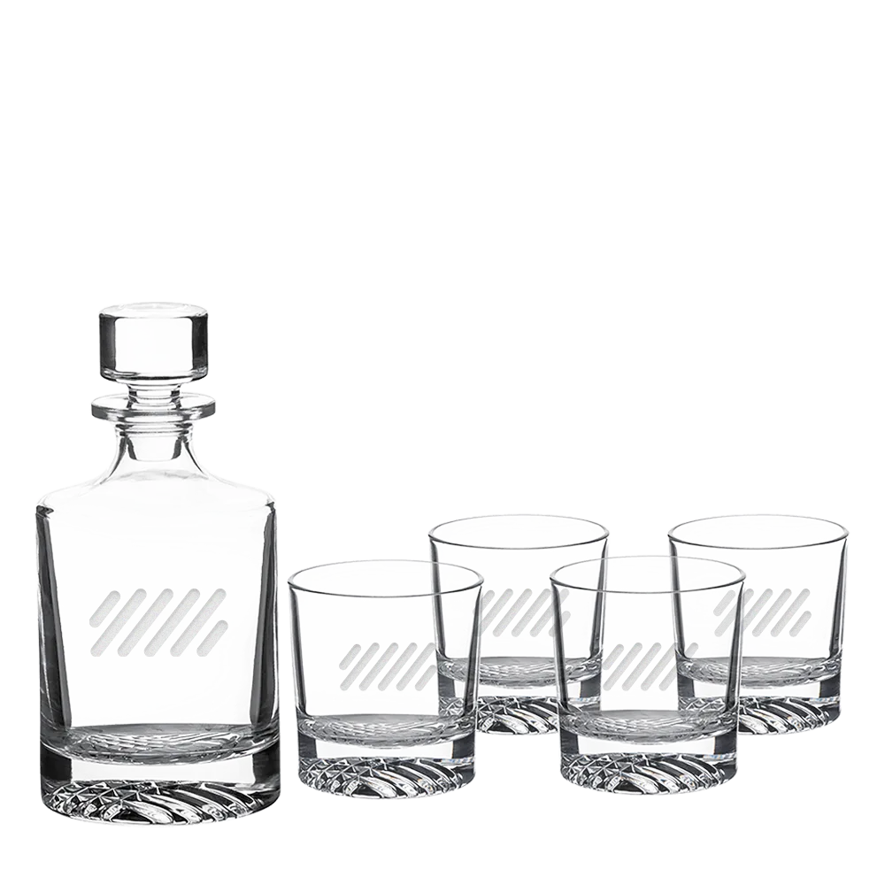 Polar Camel Glass Decanter Set with 9 oz. Glasses and Gift Box