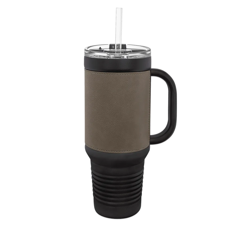 Polar Camel 40 oz. Laserable Leatherette Travel Mug