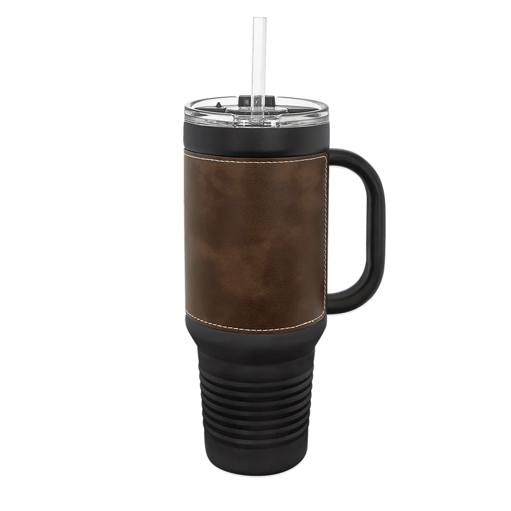 Polar Camel 40 oz. Laserable Leatherette Travel Mug